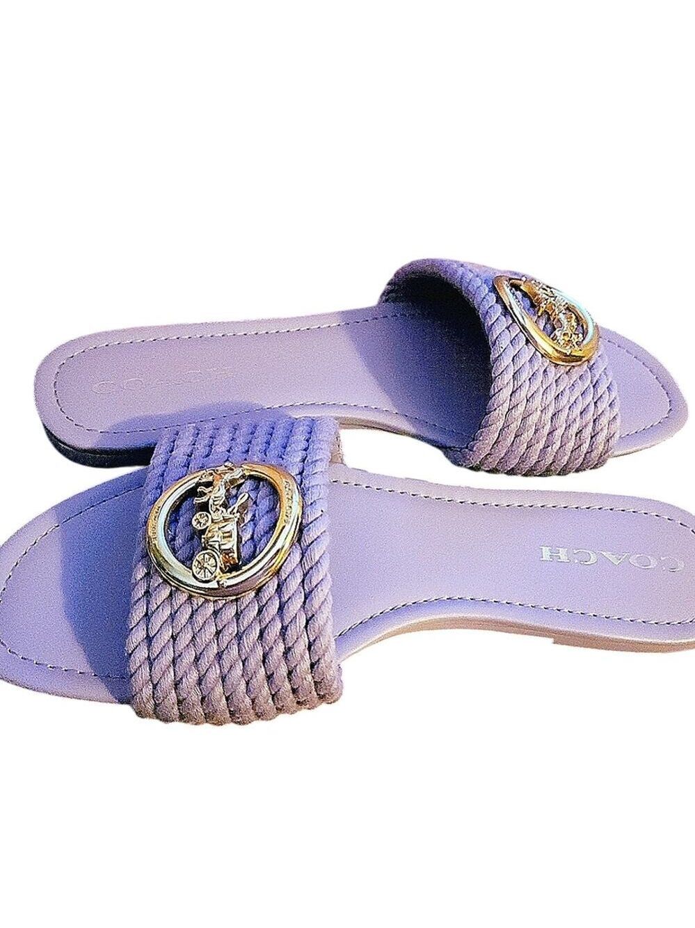 COACH JOLIE SLIP ON SANDALS IN SOFT LILAC SIZE 10 - Picture 7 of 7
